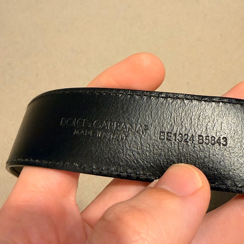 AUTHENTIC Dolce & Gabbana Black Belt with Gold DG Buckle - Picture 5 of 5